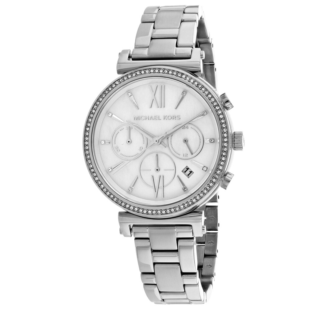 silver mk watch women's