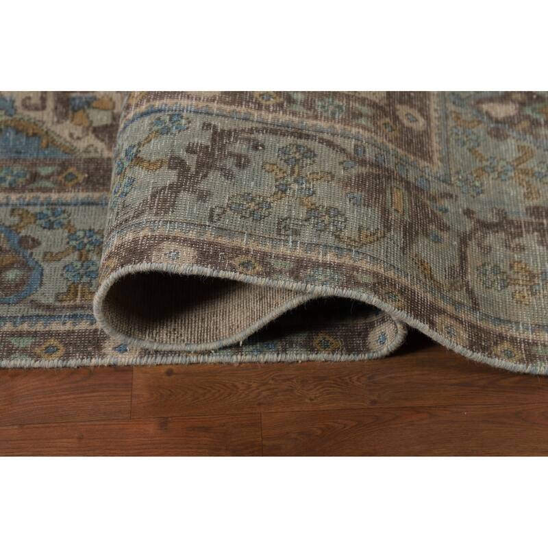 Traditional Tabriz Persian Rug Hand-Knotted Floral Wool Carpet - 9'6"x 12'9"