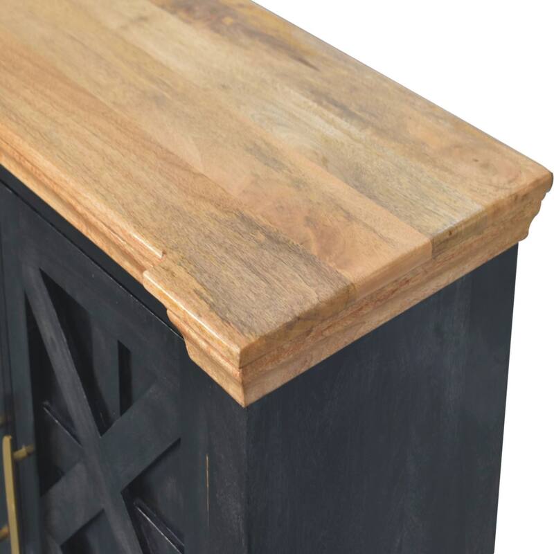 Artisan Furniture Solid Wood Regal Ash Black Rustic Sideboard