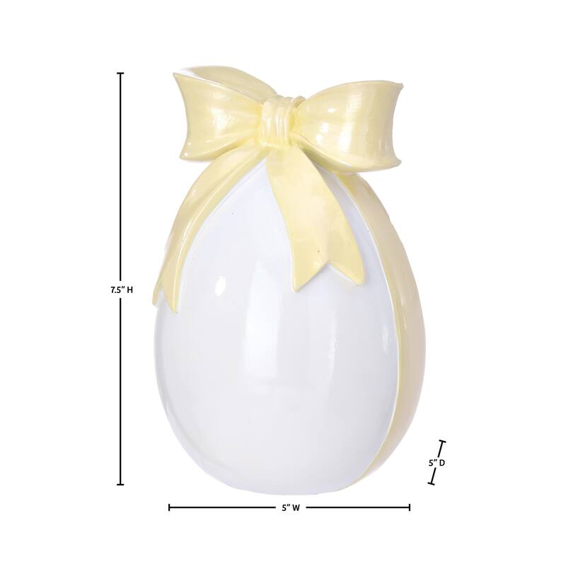 7.5" Resin Egg With Bowtie