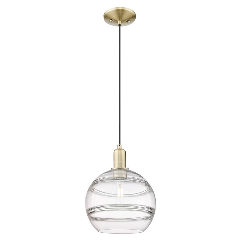 Innovations Lighting Endless Possibilities Arcadia - Rochester - 1 Light 10" Cord Hung Mini Pendant - Antique Brass/Clear