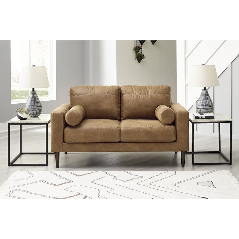 Signature Design by Ashley Telora Caramel Loveseat - 60"W x 35"D x 35"H