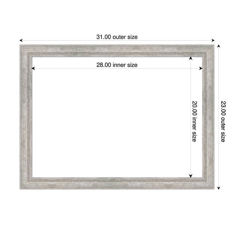Amanti Art Angled Bronze Framed Dry Erase Magnetic Board - 31 x 23 in - Angled Silver