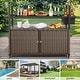 preview thumbnail 8 of 7, Outdoor Wicker Bar Cart with Storage and Wheels - Brown - N/A