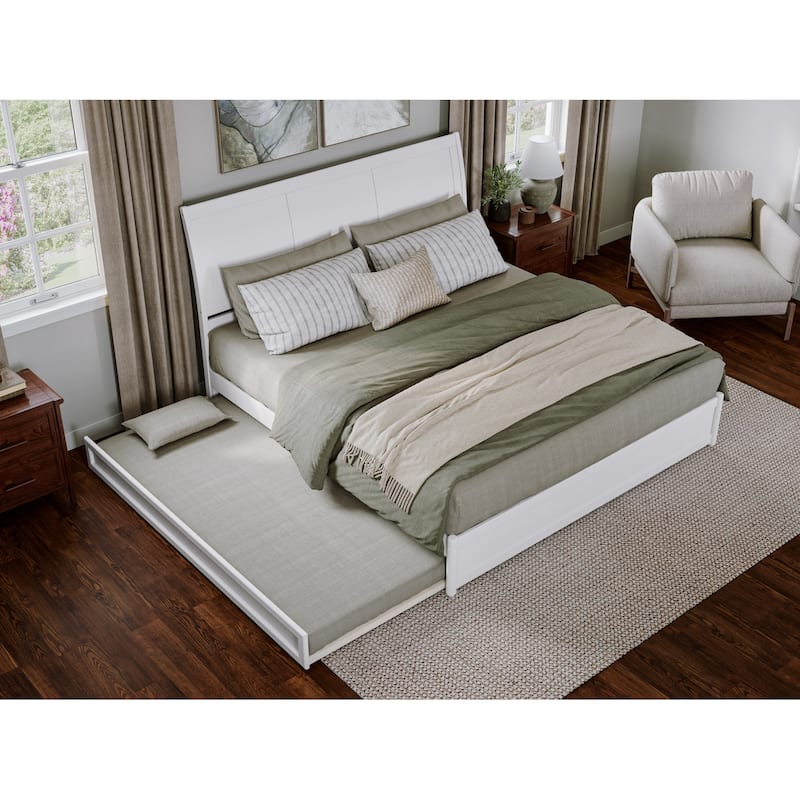 Andorra Platform Bed with Panel Footboard and Twin XL Trundle