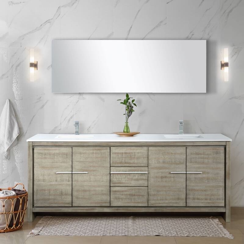 Lafarre 24 in W x 20 in D Rustic Acacia Bath Vanity, Cultured Marble Top and 18 in Mirror