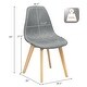 preview thumbnail 5 of 7, Costway Set Of 4 Dining Chair Fabric Cushion Seat Modern Mid Century W/Wood Legs Grey
