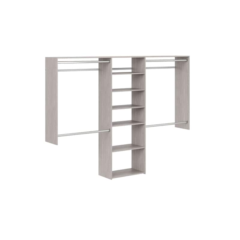 Easy Track 8 Ft. W. Basic Plus Laminate Closet Kit - Weathered Grey
