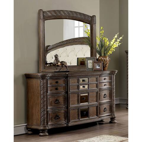 Furniture of America Cimarron Rustic Natural Tone Dresser with Mirror