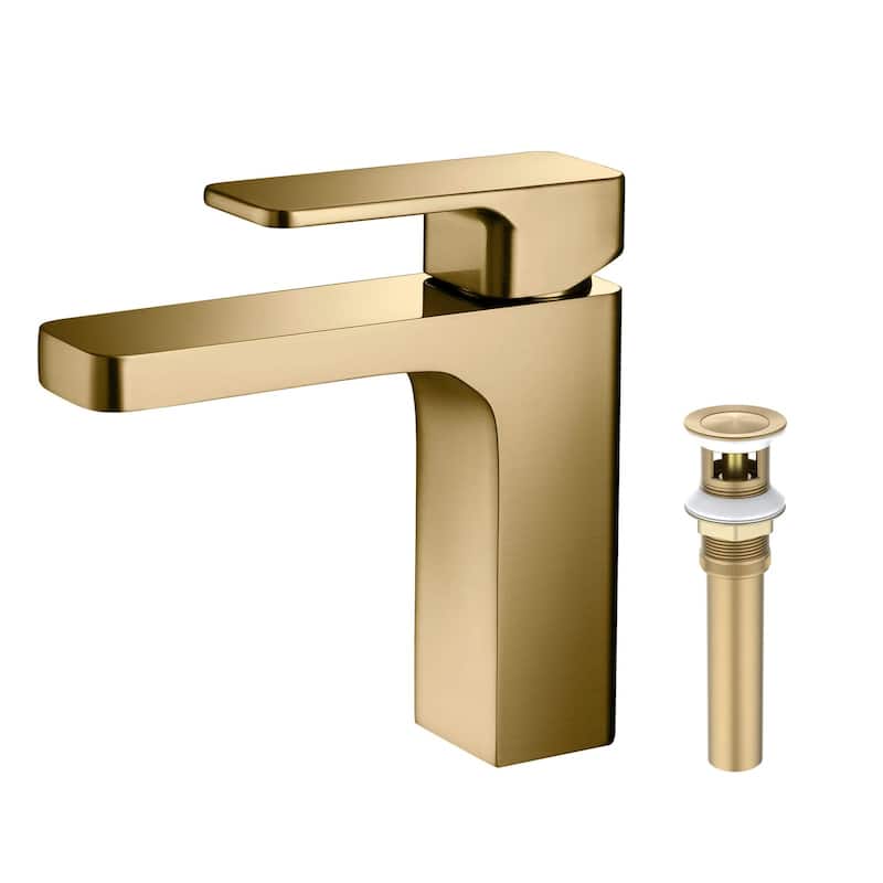 Blaze Single Handle Bathroom Sink Faucet - Brushed Brass