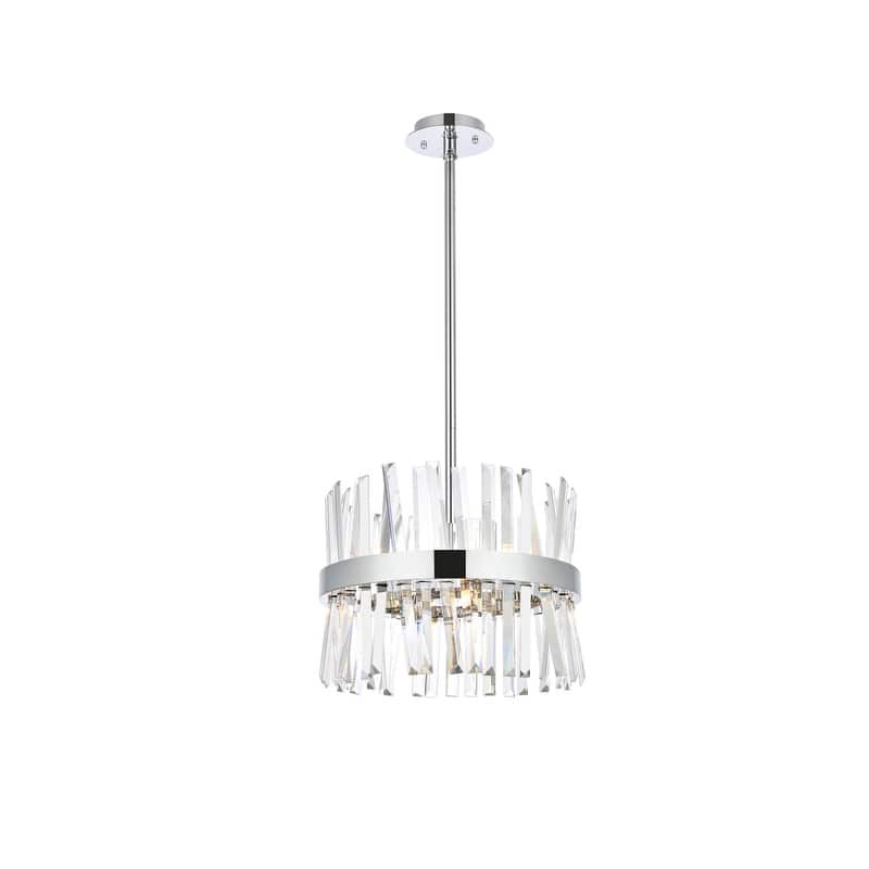 Indigo Home 16 inch crystal round pendant light - Chrome