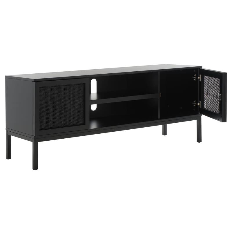 SAFAVIEH Zadie 1 Shelf Rattan Media Stand - 54" W x 15" D x 22" H