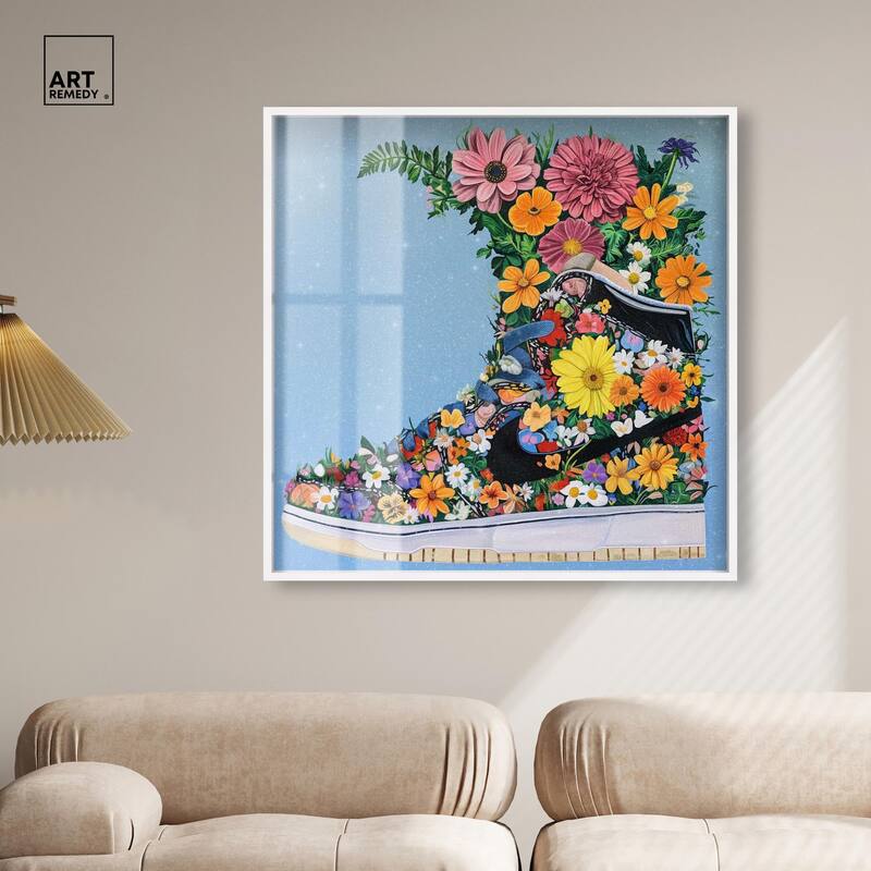 Blooming Floral Sneaker Shadowbox by Art Remedy