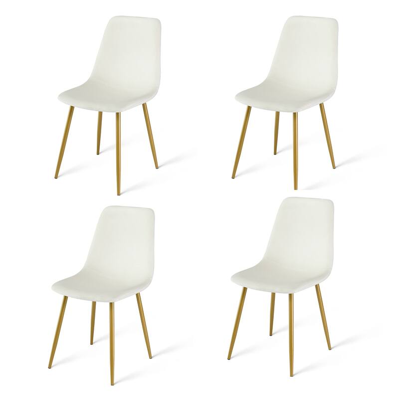 Velvet Upholstered Gold Frame Dining Chair Side Chair , Set of 4 - 34"x18"x18"