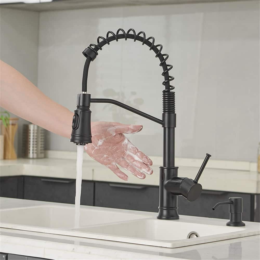 Touchless Kitchen Faucet With Pull Down Sprayer Commercial Single Handle Kitchen Sink Faucet 1 Hole Laundry Smart Hand-Free Taps