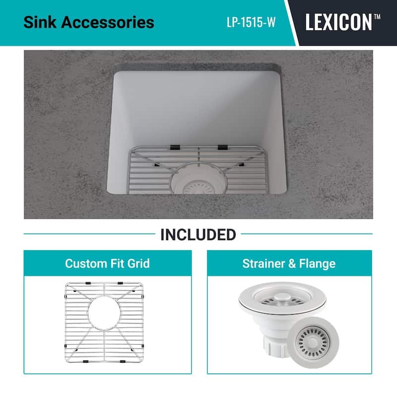 15" x 15" Quartz Kitchen Sink, Single Bowl Kitchen Sinks, Drop in Kitchen Sink, Granite Composite Kitchen Sink,... - 15"x15"