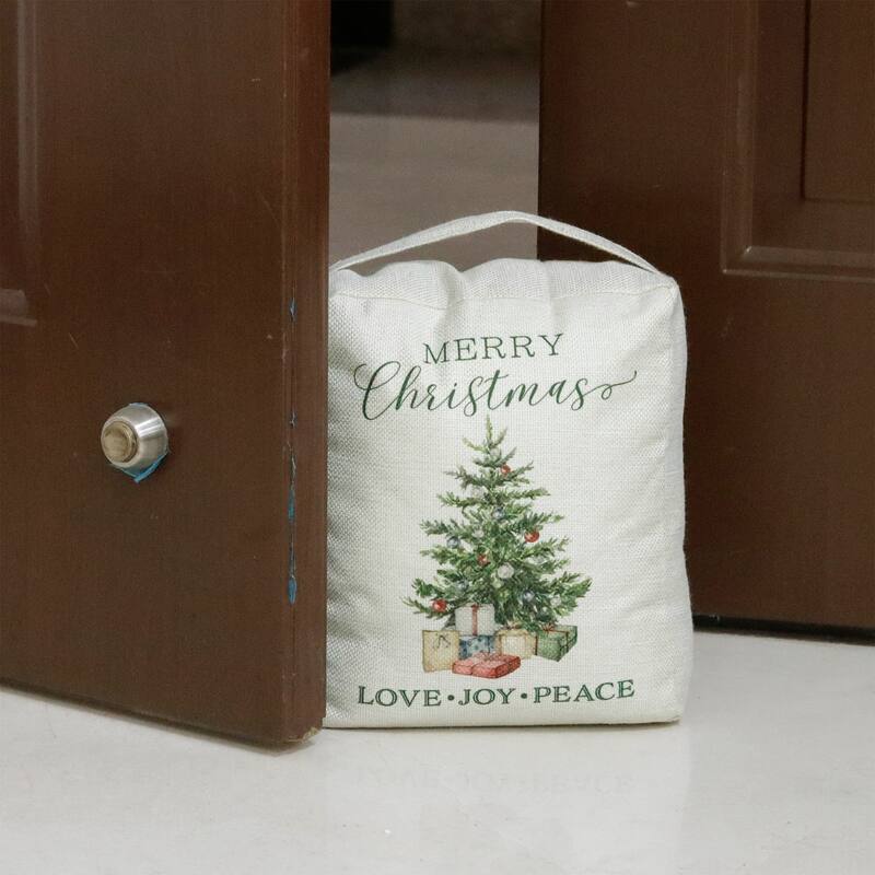 Merry Christmas Fabric Door Stop with Handle