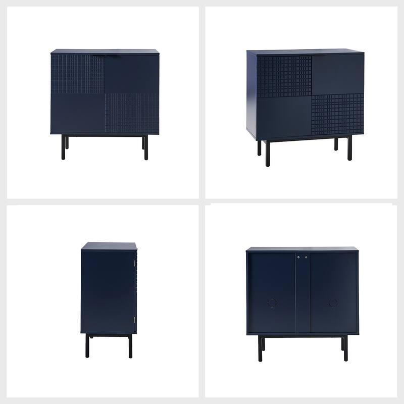 Arnold Modern 30"Tall 2 Door Accent Cabinet with Metal Leg Set of 2by HULALA HOME