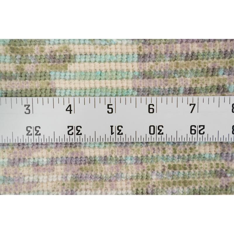 Hand Knotted Oriental Viscose Silk Carpet Modern Abstract Green Abstract Area Rug - 4' 0'' X 2' 0''