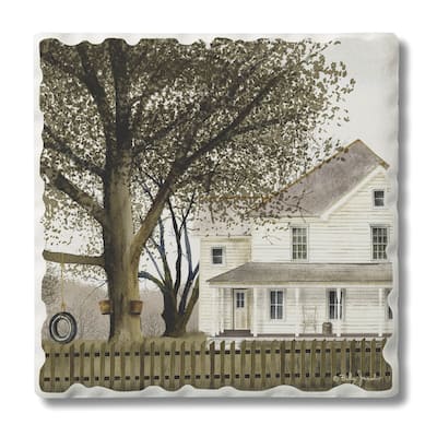Counterart Absorbent Stone Coasters - Grandma's House - Set of 4 - 4x4x215