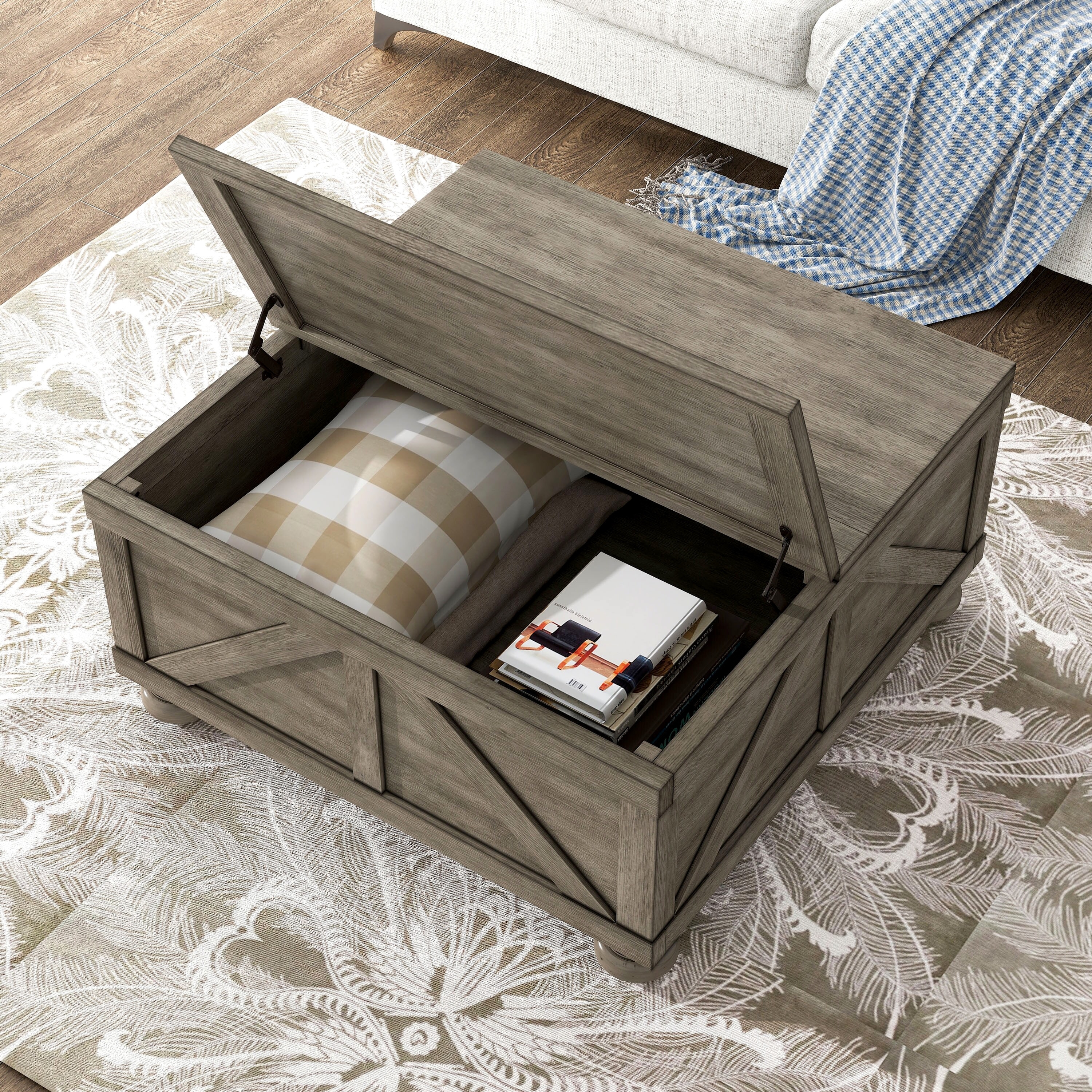 Emiliano lift top coffee cheap table with storage