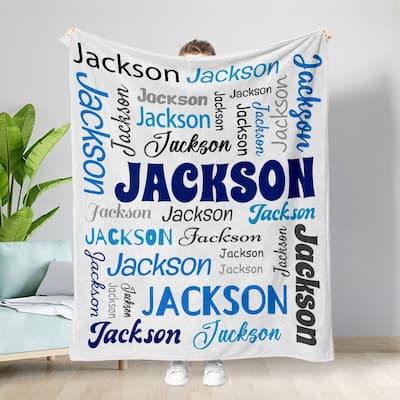 Personalized Blankets and Throws Custom Blanket with Name Customized Flannel Blanket for Kids