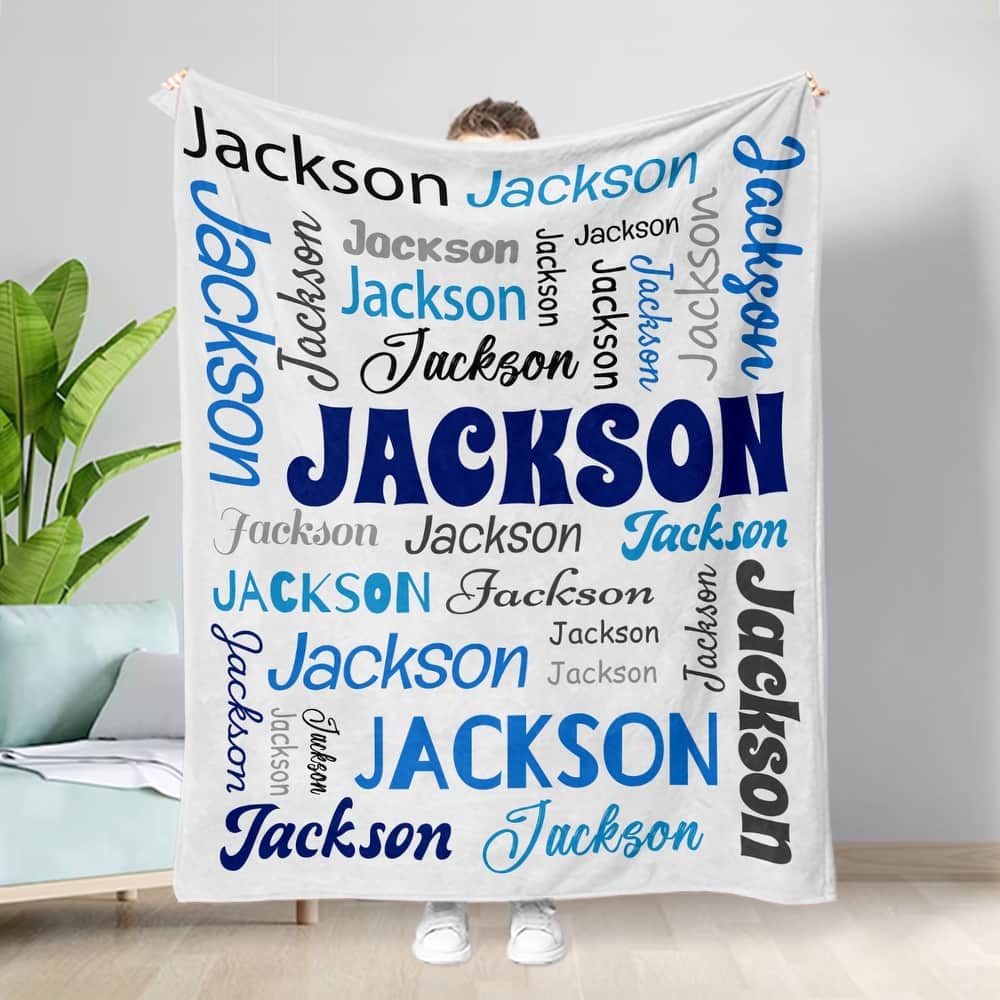 Personalized Blankets and Throws Custom Blanket with Name Customized Flannel Blanket for Kids