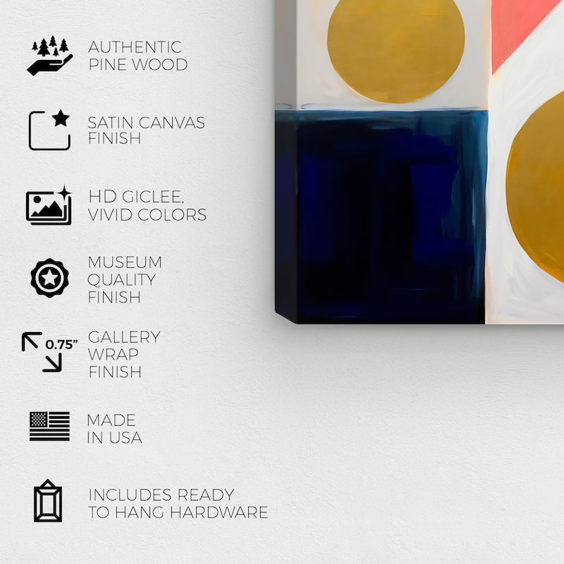 Wynwood Studio Canvas Abstract Quadro di poligoni Gold and Metallic Gold Modern & Contemporary Wall Art Canvas Print