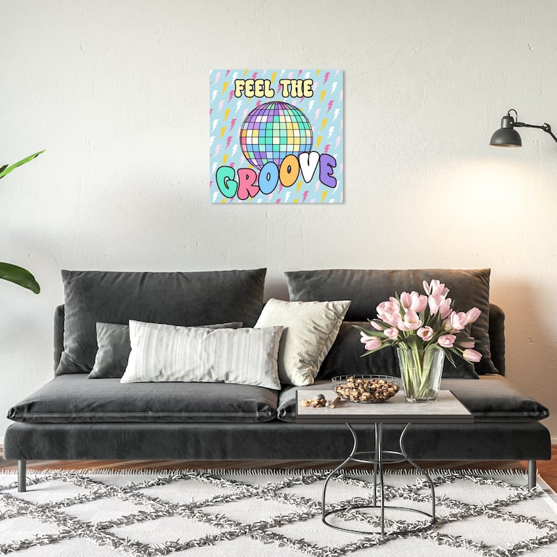 Wynwood Studio Canvas Music and Dance Feel the Groove Blue and Wall Art Canvas Print - 20 x 20
