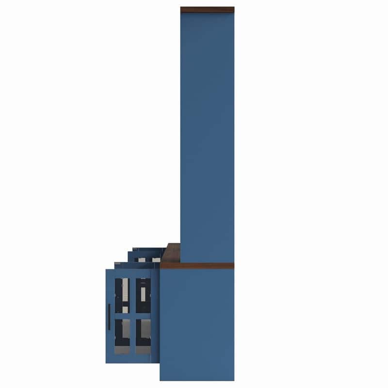 Modern 95.5" Wall Unit Entertainment Center with Bookshelves for TVs up to 80" with Electric Fireplace and Adjustable Shelves