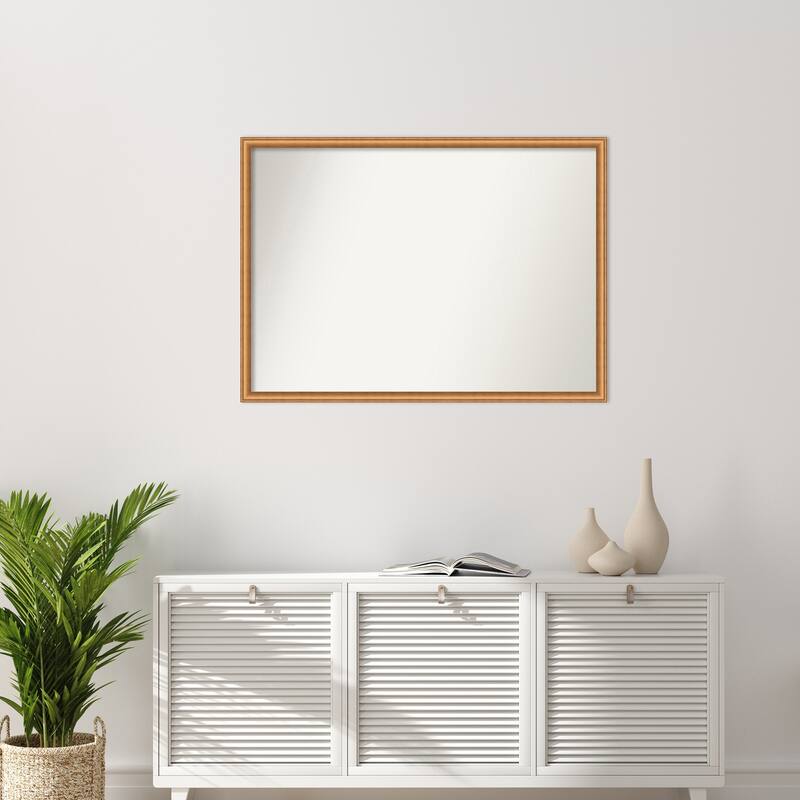 Salon Scoop Non-Beveled Wood Framed Wall Mirror