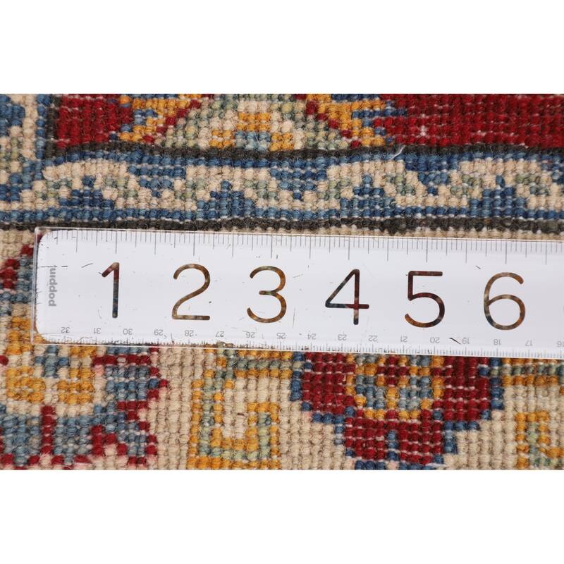 Kazak Accent Rug Hand-Knotted Red Traditional Wool Carpet - 2'7" x 3'10"