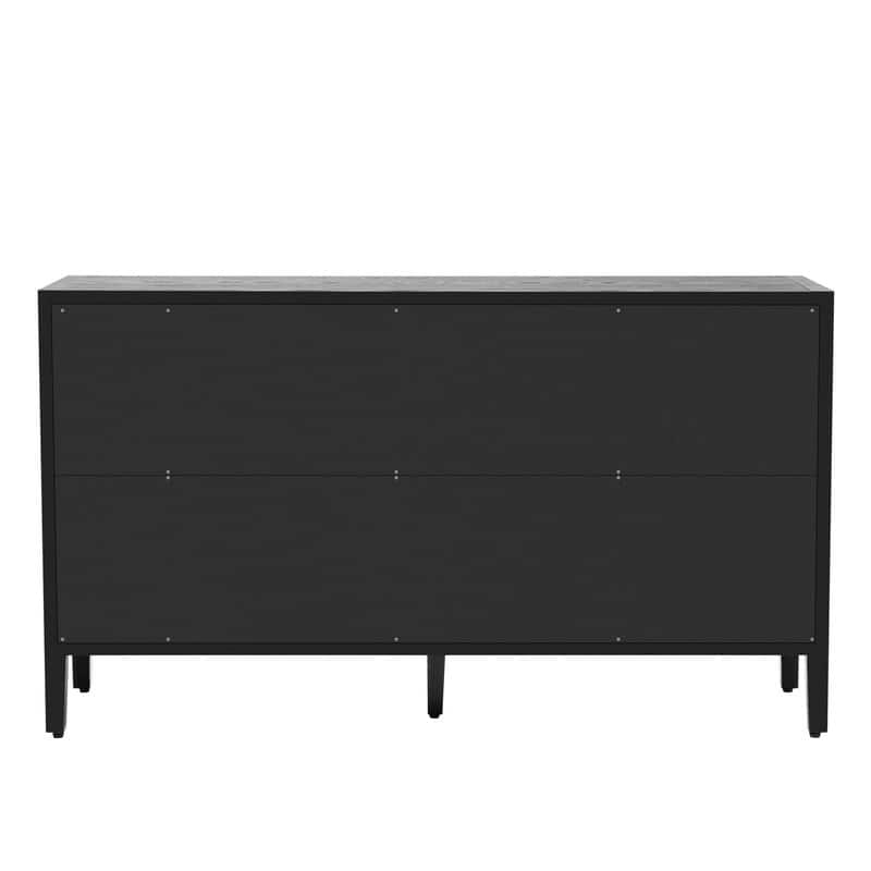 Wood Storage Cabinet with Three tempered glass doors and Adjustable Shelf