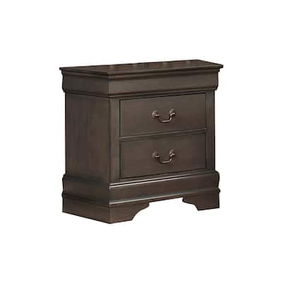 Gray 2 Drawer 15.75 in. W Nightstand with Sturdy Hardware and Ample Storage