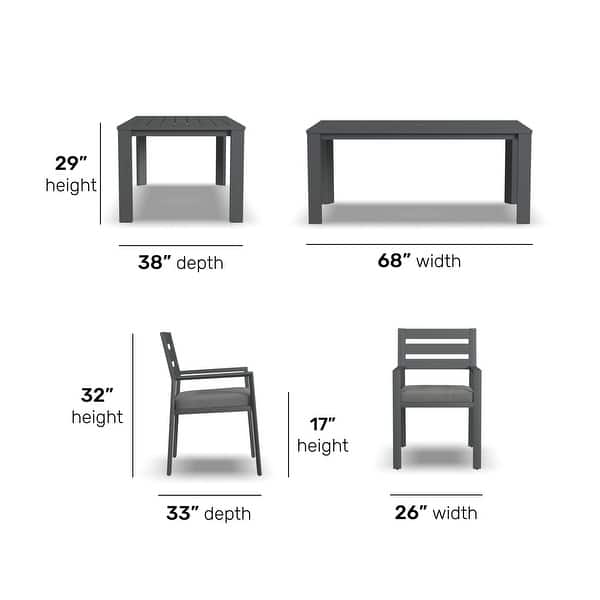 Homestyles Grayton Outdoor 7-Piece Dining Set - 38" x 29" x 68"