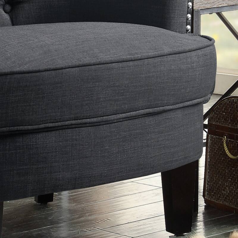 Moser Bay Mignon Velvet / Linen 30'' Wide Tufted Wingback Accent Chair