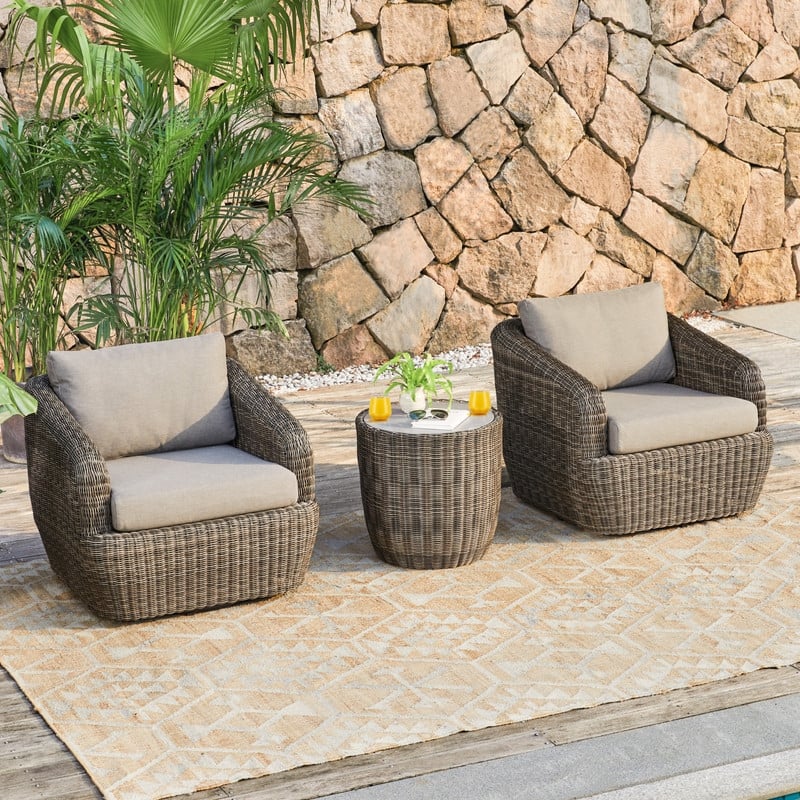 Patio Wicker Furniture Set Outdoor Rattan Bistro Set