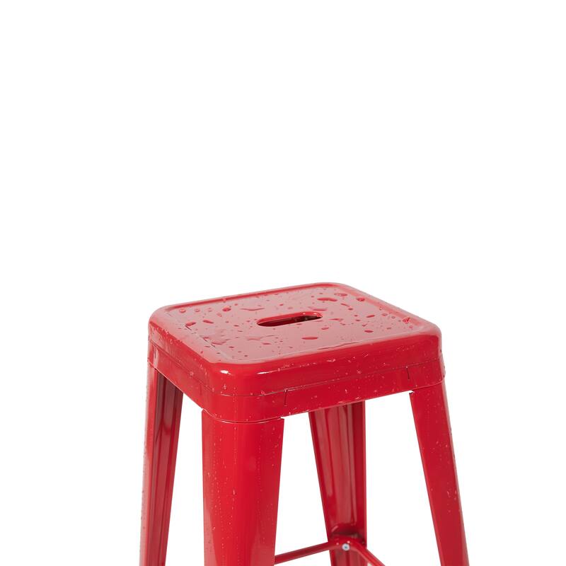 AC Pacific 30 Inch Industrial Stackable Metal BarStools Set of 2