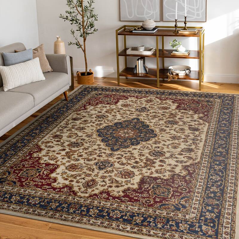 Soho Traditional Floral Indoor Area Rug - 5'3'' x 7'3'' - Ivory