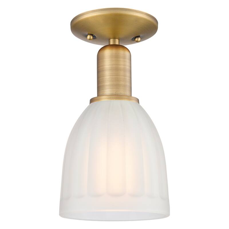 Innovations Lighting 716-1C-11-6 Brookfield Semi-Flush Brookfield 6" - Brushed Brass / White