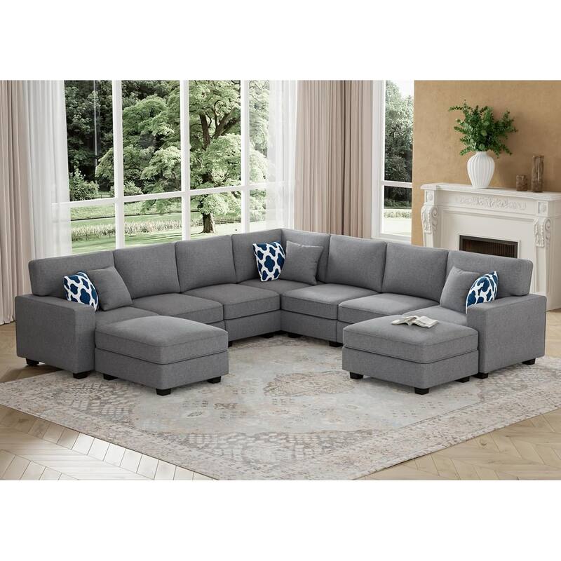9 Piece Modular Flexible Combination Sectional - Dark Grey