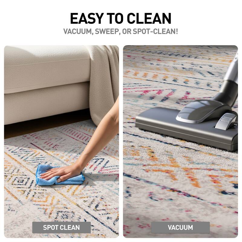 The Curated Nomad Midtown Geometric Distressed Bohemian Rug