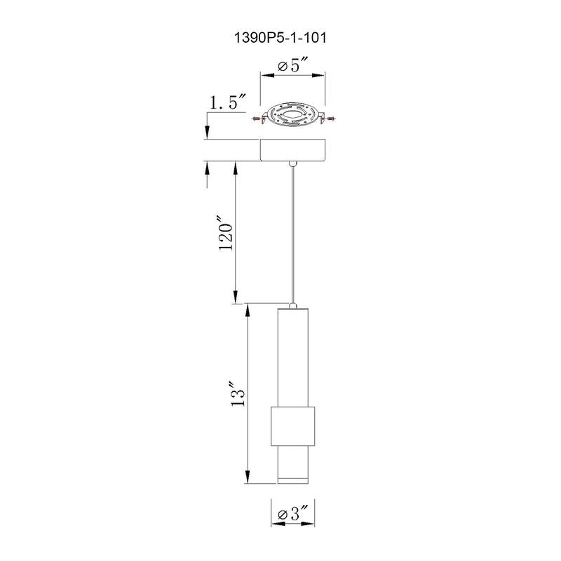 Lena LED Integrated Mini Pendant With Black Finish