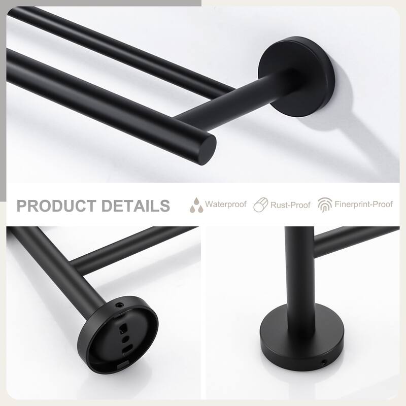 WOWOW Wall Mounted Stainless Steel Double Towel Bar