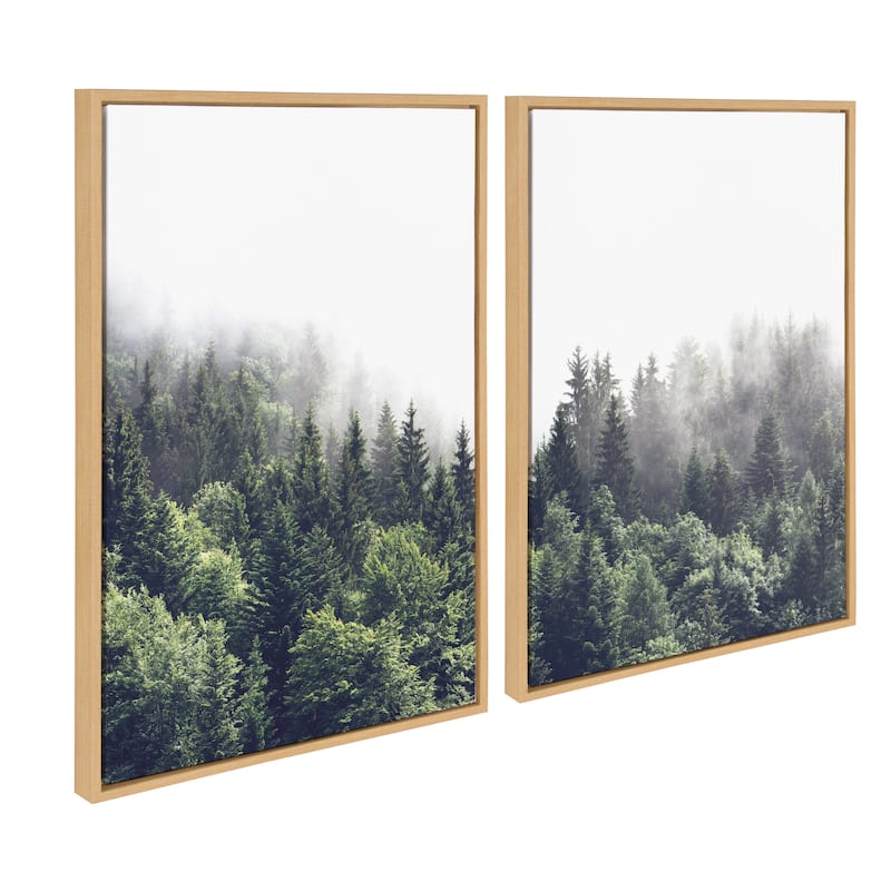 Kate and Laurel Sylvie Foggy Canvas Set by The Creative Bunch Studio - 2 Piece Set 23x33 - Plastic - Natural