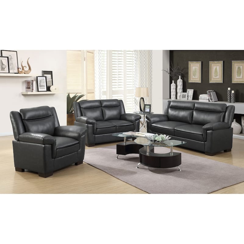 Arabella Transitional Upholstered Padded Arm Sofa Set