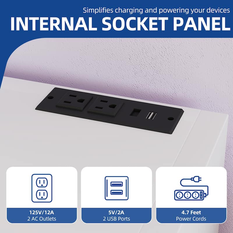 Vanity Desk Makeup Table Light Strip Mirror Dressing - 35.4"L x 15.7"W x 53.5"H