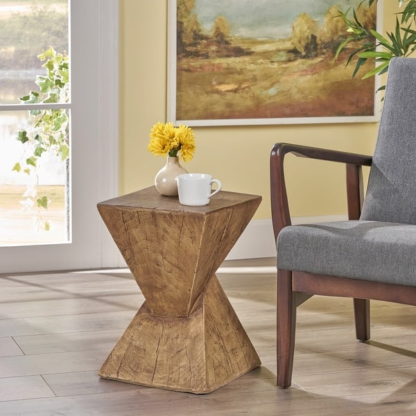 slide 2 of 10, Atlas Indoor Lightweight Concrete Accent Table by Christopher Knight Home Natural