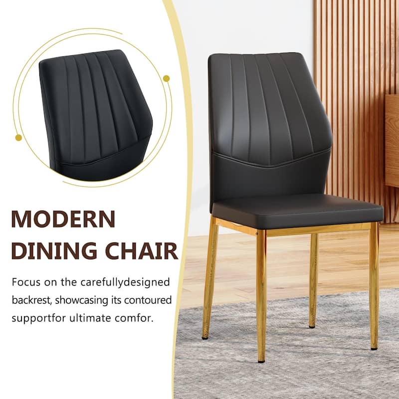 5 Piece Dining Table Set with 39 Inch Round Glass Top X Shaped Metal Base and 4 PU Chairs