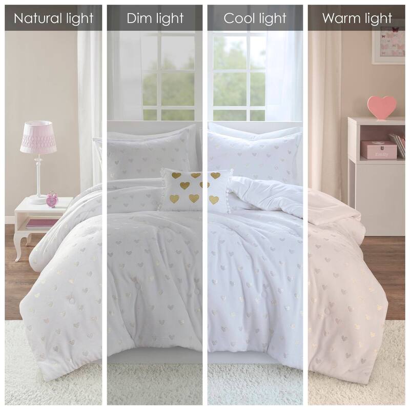 3 PCS Twin/Twin XL Metallic Printed Plush Comforter Set with Throw Pillow